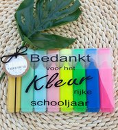 Bedankt voor het kleurrijke schooljaar (markeerstiften)